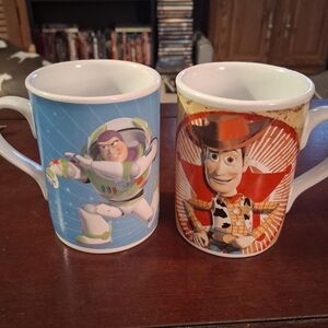 DISNEY PIXAR BUZZ LIGHTYEAR & WOODY Collectible Mugs